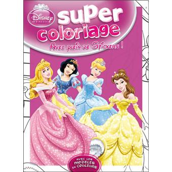 Livre de coloriage Disney Princess avec exemple en couleur