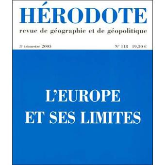 Hérodote numéro 118 - L'Europe et ses limites - 1