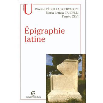 Épigraphie latine broché Mireille CébeillacGervasoni Achat Livre