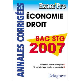 Exam'pro Economie Droit Bac STG - 1