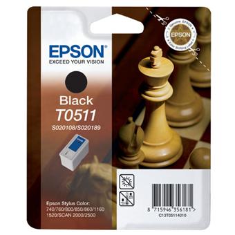 Cartouche Epson T0511noire (S020108 + S020189) QuickDry