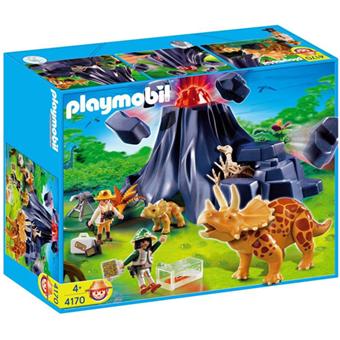 playmobil volcan dinosaure