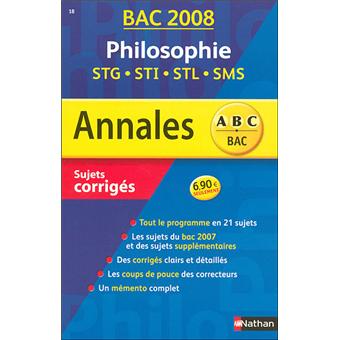 Annales Bac Sujets corrigés Philosophie technologie