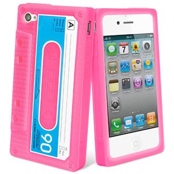 Muvit Coque Cassette pour iPhone 4 & 4S - Rose - 1