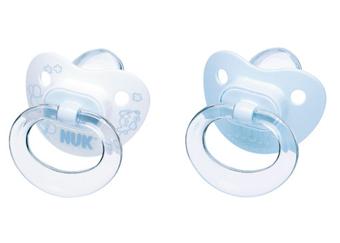 Nuk Pack 2 Sucettes Phyiologiques Classic Des 6 Mois Bleu Et Blanc Produits Bebes Fnac