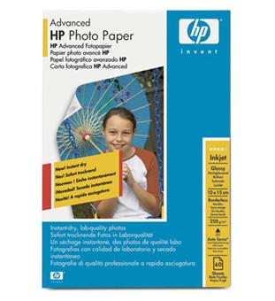 HP Advanced Glossy Photo Paper - Brillant - 10,5 millièmes de pouce - 100 x  150 mm - 250 g/m² - 60 feuille(s) papier photo - pour Ink Tank Wireless