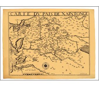 Pays de saintonge en 1592 58,5 cm x 42 cm - 1