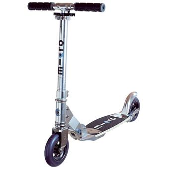 Micro Flex Wood Trottinette Argent – Plateau Flexible, Grandes Roues, Réglable En Hauteur, Pour Adultes Et Ados