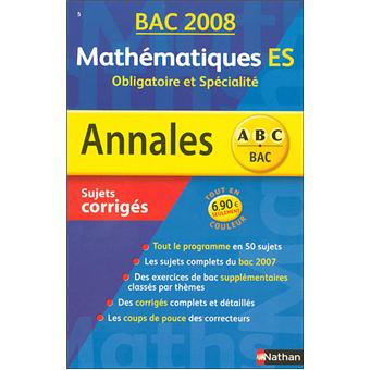 Annales Bac Sujets corrigés Mathématiques ES
