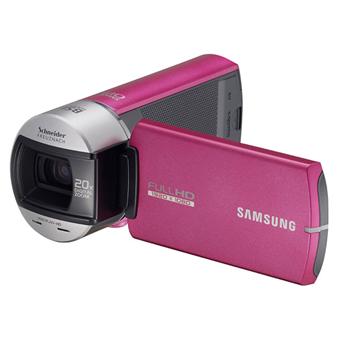 Samsung HMX-Q10 - Caméscope - 1080i - 5.1 MP - 10x zoom optique - Schneider - carte Flash - rose - 1