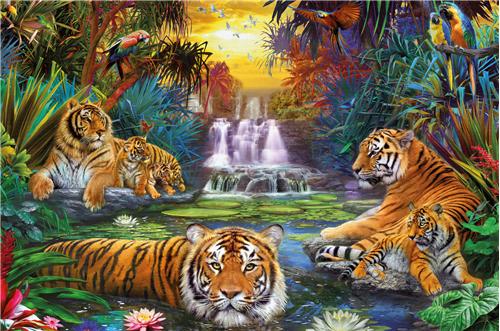 Ravensburger - Puzzle 3000 pièces - Tigres cachés