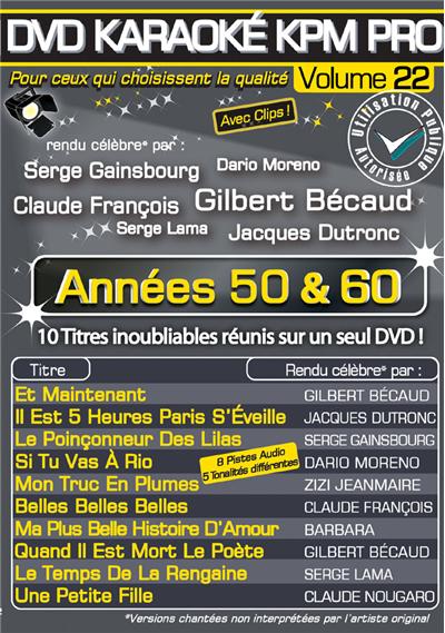 Karaoké KPM pro volume 22 - Les années 50-60
