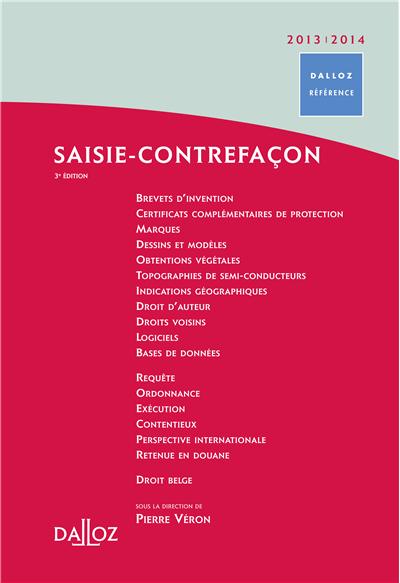 Saisie-contrefaçon 2013/2014