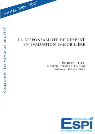 La responsabilite de l'expert