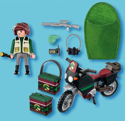 Tenue Playmobil Aventurier T-shirt Vert - Pour Figurine Explorateur Moto Dinos