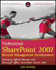 Professional sharepoint 2007 records management development
