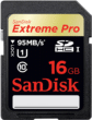 Carte Mémoire Sandisk Extreme PRO SDHC 16Go 95Mo/seconde UHS-I