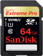 Carte Mémoire Sandisk Extreme PRO SDXC 64Go 95Mo/seconde UHS-I