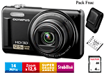 Pack Fnac : Olympus VR-330 Noir + Etui + Carte SDHC 4 Go + 2ème Batterie