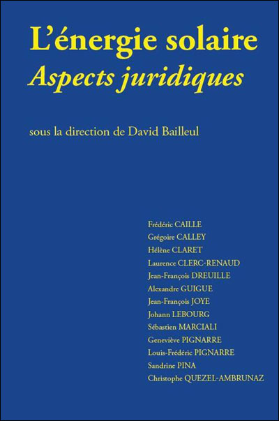 Energie solaire - aspects juridiques