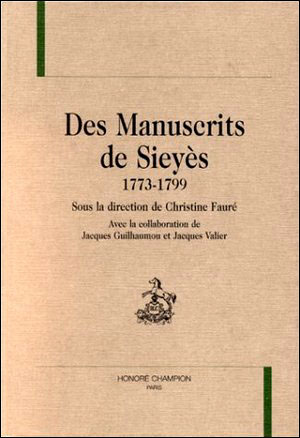 Des manuscrits de sieyes 1773-1799