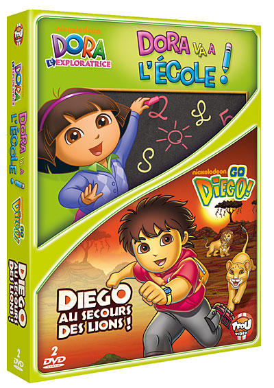 Dora l'exploratrice : Dora va à l'école - Diego : Au secours des lions ! - Coffret