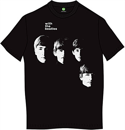 With the beatles mens black vintage print/l/tee shirt
