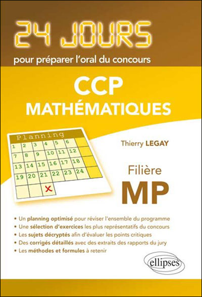 Mathématiques : 24 jours pour préparer l'oral du concours CCP Filière MP