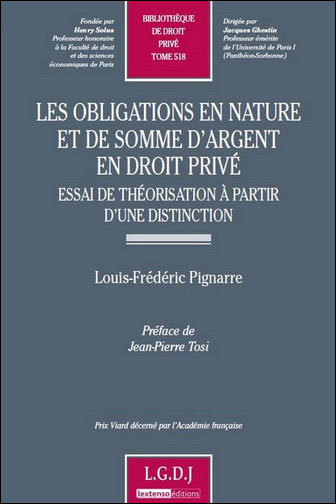 Les obligations en nature et de somme d'argent en droit privé