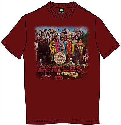 Sgt pepper mens scarlet vintage print/s/tee shirt