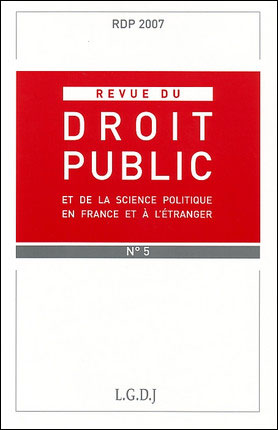 Revue du droit public n 5 2007