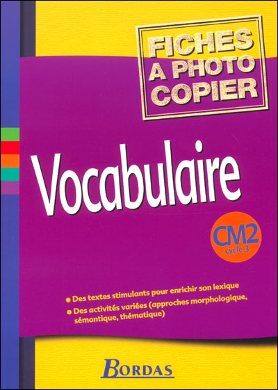 Vocabulaire Cm2 Cycle 3 Reprofiches