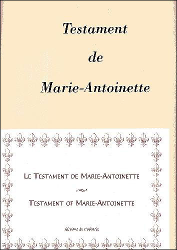 Testament de marie-antoinette