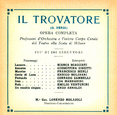 Trouvere - Scala de Milan 1930
