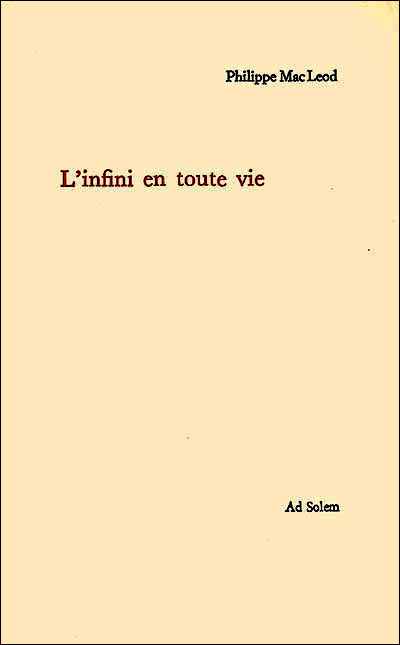 L'infini en toute vie