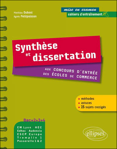 Synthèse, dissertation aux concours d'entrée des écoles de commerce Bac+2-3-4