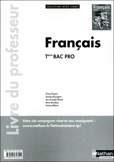 Français - Term Bac Pro Livre du professeur Entre-lignes