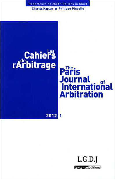 Les cahiers de l arbitrage n 1 - 2012