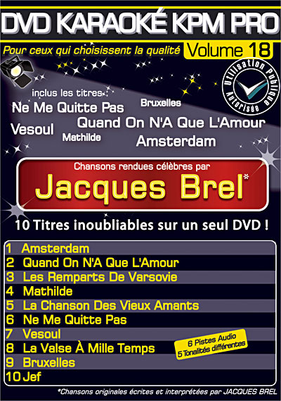 Karaoke KPM pro volume 18 - Jacques Brel