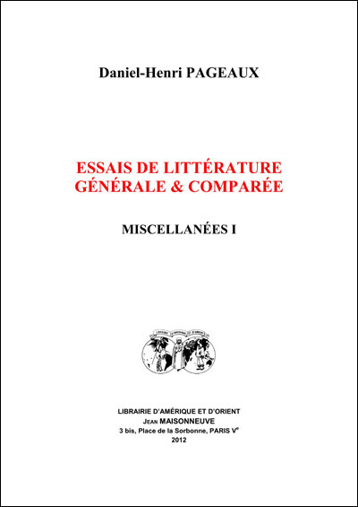 Essais de littérature générale et comparée