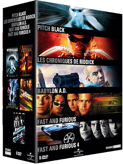 Pitch Black - Les Chroniques de Riddick - Babylon A.D.- Fast and Furious - Fast and Furious 4 - Coffret