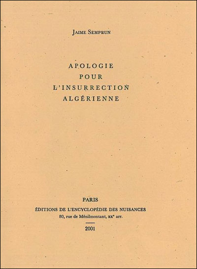 Apologie pour l'insurrection algérienne