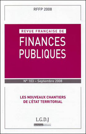 Revue française de finances publiques n 103 2008 -  Collectif - broché