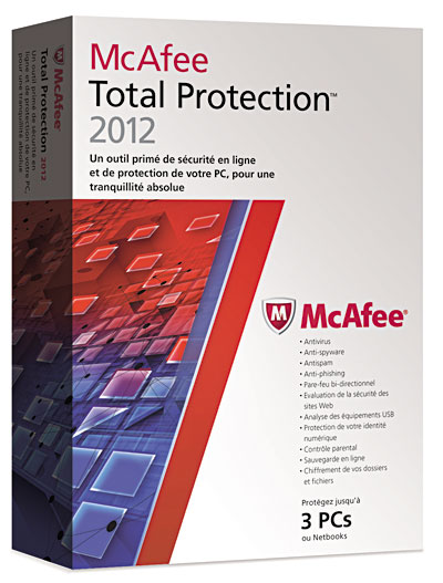 McAfee Total Protection 2012 version 3 postes