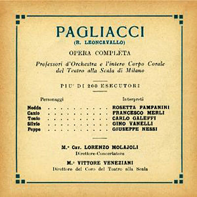 Paillasse - Scala de Milan 1930
