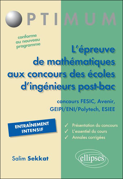 L'épreuve de mathématiques au concours des écoles d'ingénieurs post-bac