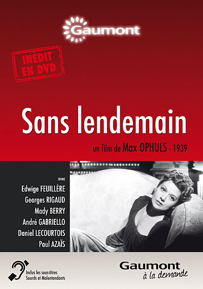 Sans lendemain DVD