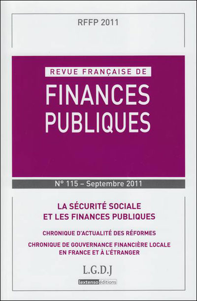 Revue française de finances publiques n 115 2011 -  Collectif - broché