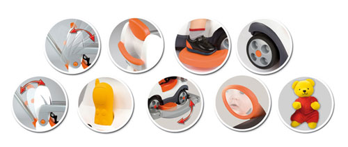 Smoby Porteur Bubble Go iii Confort Orange Blanc Electronique