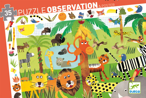 Djeco - 82889 - Puzzle Observation - Jungle - 35 Pièces : : Jeux  et Jouets